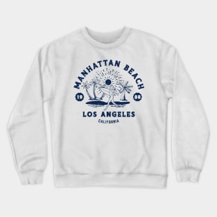 Vintage Manhattan Beach Surfing // Retro California Beach Los Angeles 1988 Crewneck Sweatshirt